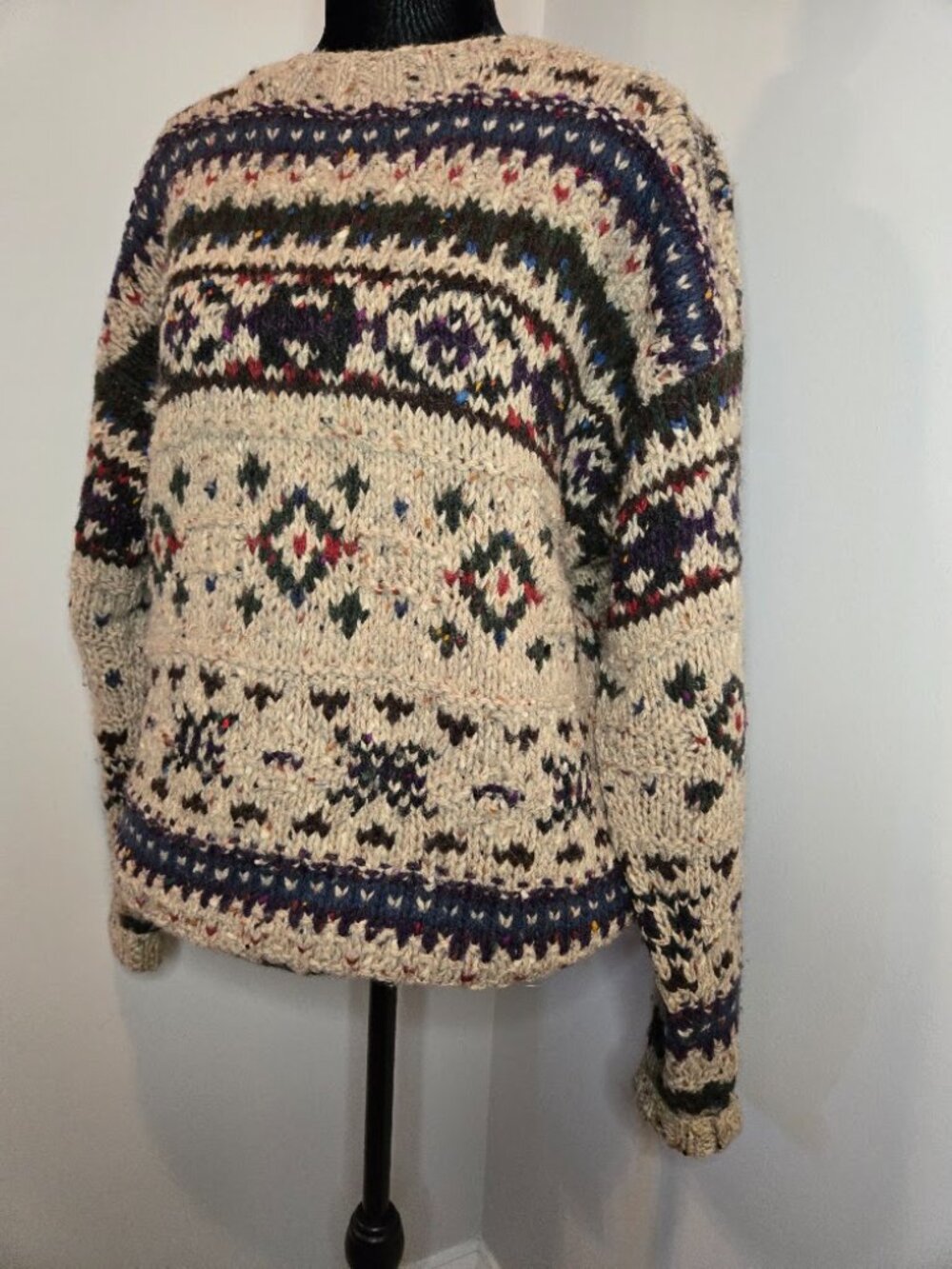 Vintage 80s Woolrich 9611 Fair Isle Nordic Wool Sweater Men’s L - Picture 4 of 7